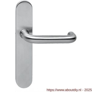 Intersteel 0576 deurkruk Rond op schild verdekt ovaal 220x42 mm WC 72/8 mm RVS - A26001943 - afbeelding 1