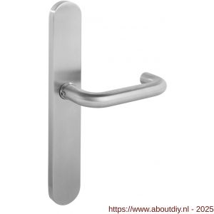 Intersteel 0579 deurkruk Rond op XL schild verdekt ovaal 278x40 mm blind RVS - A26005276 - afbeelding 1