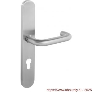 Intersteel 0579 deurkruk Rond op XL schild verdekt ovaal 278x40 mm profielcilindergat 72 mm RVS - A26005278 - afbeelding 1