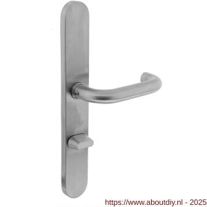 Intersteel 0579 deurkruk Rond op XL schild verdekt ovaal 278x40 mm WC 72/8 mm RVS - A26005279 - afbeelding 1