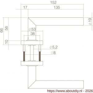 Intersteel 0583 deurkruk Jura op rozet verdekt diameter 53x10 mm RVS - A26000472 - afbeelding 2
