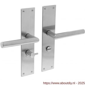 Intersteel Essentials 0583 deurkruk Jura met schild rechthoekig 250x55x2 mm WC 63/8 mm RVS - A26008406 - afbeelding 1