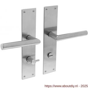 Intersteel 0583 deurkruk Jura met schild rechthoekig 250x55x2 mm WC 78/8 mm RVS - A26008407 - afbeelding 1