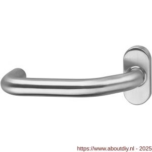 Intersteel 0602 deurkruk gatdeel Verkropt op rozet verdekt ovaal 65x30x10 mm RVS - A26000485 - afbeelding 1