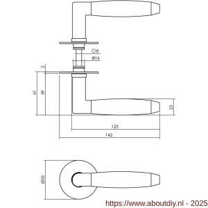 Intersteel Living 0631 deurkruk Combinatie met rozet zelfklevend diameter 55x2 mm RVS-zwart - A26010126 - afbeelding 2