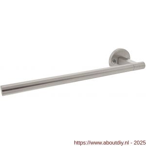 Intersteel 0719 deurkruk gatdeel links Shiraat by Grand en Johnson op rozet met schroefgaten diameter 55x8 mm RVS - A26011294 - afbeelding 1