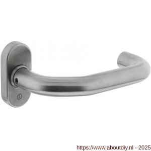 Intersteel 0767 deurkruk gatdeel Verkropt brandvertragend 9 mm op rozet verdekt ovaal 65x30x10 mm RVS - A26000957 - afbeelding 1