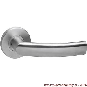 Intersteel 0906 deurkruk gatdeel rechts Blok op rozet verdekt diameter 55x8 mm met nokken RVS - A26007357 - afbeelding 1
