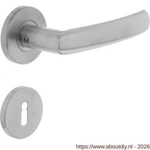 Intersteel 0906 deurkruk Blok op rozet verdekt diameter 55x8 mm met nokken en sleutelrozetten RVS - A26000574 - afbeelding 1