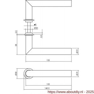 Intersteel Living 0920 deurkruk Jura met rozet zelfklevend diameter 30x3 mm RVS - A26010453 - afbeelding 2
