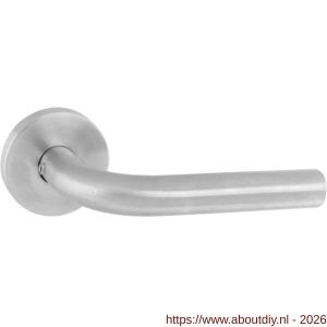 Intersteel 1010 deurkruk gatdeel rechts Recht op rozet verdekt diameter 55x8 mm met nokken EN 1906/3 RVS - A26005467 - afbeelding 1