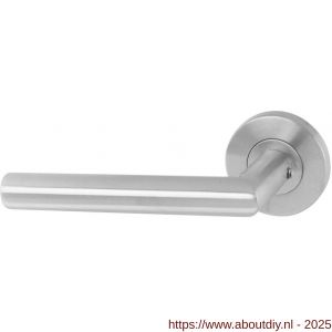 Intersteel 1012 deurkruk gatdeel links Jura op rozet verdekt diameter 55x8 mm met nokken EN 1906/3 RVS - A26005484 - afbeelding 1