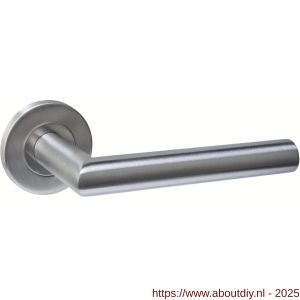 Intersteel 1021 deurkruk gatdeel rechts Q 01 op rozet verdekt diameter 52x6 mm RVS - A26011279 - afbeelding 1