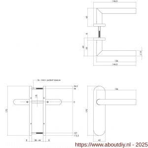 Intersteel 1225 deurkruk Jura Basic op schild verdekt ovaal 170x40 mm blind RVS - A26008453 - afbeelding 2