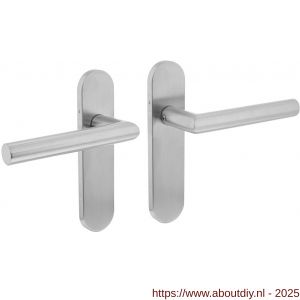 Intersteel 1225 deurkruk Jura Basic op schild verdekt ovaal 170x40 mm blind RVS - A26008453 - afbeelding 1