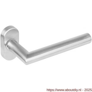 Intersteel 1235 deurkruk gatdeel Jura op rozet verdekt ovaal 65x30x10 mm RVS - A26000598 - afbeelding 1