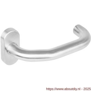 Intersteel 1236 deurkruk gatdeel Verkropt op rozet verdekt ovaal 65x30x10 mm RVS - A26001561 - afbeelding 1