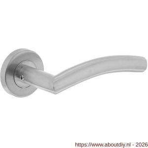 Intersteel 1240 deurkruk Lisa-90 graden Basic op rozet verdekt diameter 53x9 mm RVS - A26007038 - afbeelding 1
