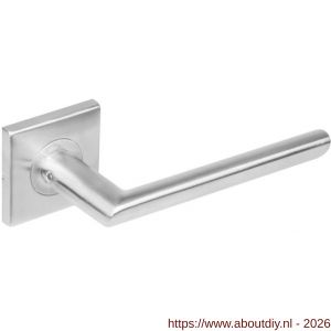 Intersteel 1243 deurkruk gatdeel rechts Ovaal-90 graden op rozet verdekt 53x53x8 mm met nokken RVS - A26000609 - afbeelding 1