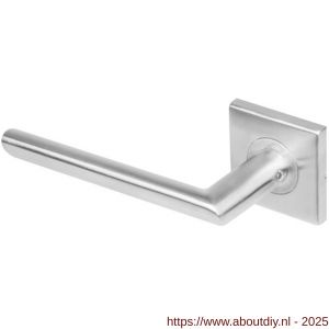 Intersteel 1243 deurkruk gatdeel links Ovaal-90 graden op rozet verdekt 53x53x8 mm met nokken RVS - A26000610 - afbeelding 1
