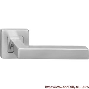 Intersteel 1249 deurkruk gatdeel Vierkant op rozet verdekt 53x53x8 mm met nokken RVS - A26000617 - afbeelding 1
