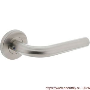 Intersteel 1270 deurkruk gatdeel rechts Recht op rozet verdekt diameter 53x8 mm met nokken EN 1906/4 RVS - A26001565 - afbeelding 1