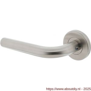 Intersteel 1270 deurkruk gatdeel links Recht op rozet verdekt diameter 53x8 mm met nokken EN 1906/4 RVS - A26001566 - afbeelding 1