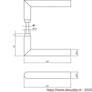 Intersteel 1272 deurkruk Jura met korte insert RVS - A26005577 - afbeelding 2