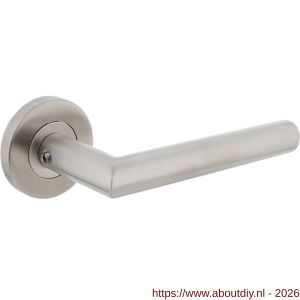 Intersteel 1272 deurkruk gatdeel rechts Jura op rozet verdekt diameter 53x8 mm met nokken EN 1906/4 RVS - A26005579 - afbeelding 1