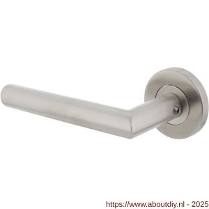 Intersteel 1272 deurkruk gatdeel links Jura op rozet verdekt diameter 53x8 mm met nokken EN 1906/4 RVS - A26005580 - afbeelding 1