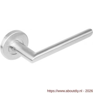 Intersteel 1273 deurkruk gatdeel rechts Ovaal-90 graden op rozet verdekt diameter 53x8 mm met nokken EN 1906/4 RVS - A26005589 - afbeelding 1