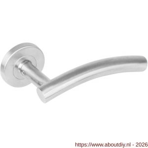 Intersteel 1274 deurkruk gatdeel rechts Gebogen op rozet verdekt diameter 53x8 mm met nokken EN 1906/4 RVS - A26005597 - afbeelding 1