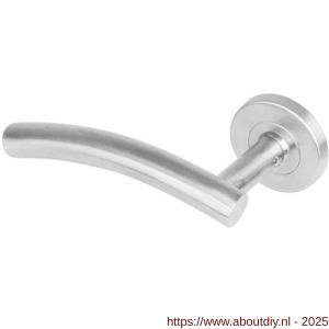 Intersteel 1274 deurkruk gatdeel links Gebogen op rozet verdekt diameter 53x8 mm met nokken EN 1906/4 RVS - A26005598 - afbeelding 1