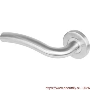 Intersteel 1275 deurkruk gatdeel links Lisa op rozet verdekt diameter 53x8 mm met nokken EN 1906/4 RVS - A26005606 - afbeelding 1