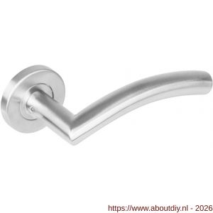 Intersteel 1276 deurkruk gatdeel rechts Lisa-90 graden op rozet verdekt diameter 53x8 mm met nokken EN 1906/4 RVS - A26005613 - afbeelding 1