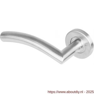 Intersteel 1276 deurkruk gatdeel links Lisa-90 graden op rozet verdekt diameter 53x8 mm met nokken EN 1906/4 RVS - A26005614 - afbeelding 1