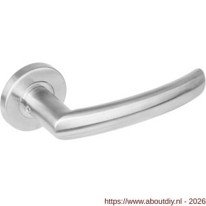 Intersteel 1278 deurkruk gatdeel rechts Blok op rozet verdekt diameter 53x8 mm met nokken EN 1906/4 RVS - A26005629 - afbeelding 1