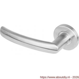 Intersteel 1278 deurkruk gatdeel links Blok op rozet verdekt diameter 53x8 mm met nokken EN 1906/4 RVS - A26005630 - afbeelding 1