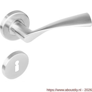 Intersteel 1279 deurkruk Vlinder op rozet verdekt diameter 53x8 mm met nokken en sleutelrozetten RVS - A26000621 - afbeelding 1