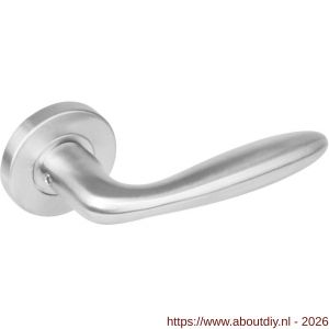 Intersteel 1281 deurkruk gatdeel rechts Jupiter op rozet verdekt diameter 53x8 mm met nokken EN 1906/4 RVS - A26001176 - afbeelding 1