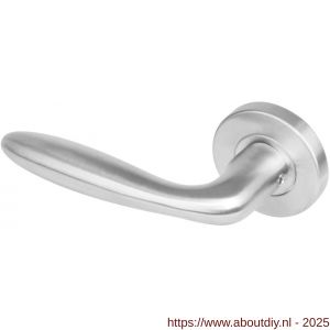 Intersteel 1281 deurkruk gatdeel links Jupiter op rozet verdekt diameter 53x8 mm met nokken EN 1906/4 RVS - A26001177 - afbeelding 1