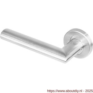 Intersteel 1283 deurkruk gatdeel links Girona op rozet verdekt diameter 53x8 mm met nokken EN 1906/4 RVS - A26005646 - afbeelding 1