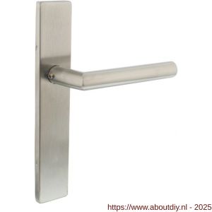 Intersteel 1307 deurkruk gatdeel rechts Jura op schild verdekt rechthoekig 219x40 mm met nokken blind RVS EN 1906/4 - A26005698 - afbeelding 1