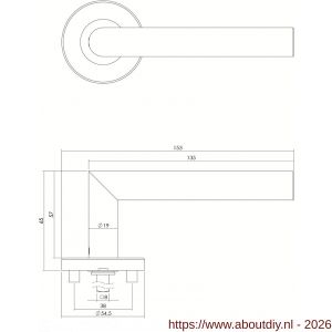 Intersteel 1317 deurkruk Jura op rozet verdekt diameter 55x8 mm met nokken EN 1906/4 RVS - A26007348 - afbeelding 2