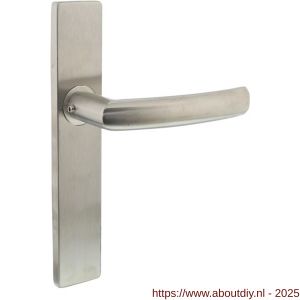 Intersteel 1327 deurkruk gatdeel rechts Blok op schild verdekt rechthoekig 219x40 mm met nokken blind RVS EN 1906/4 - A26005737 - afbeelding 1