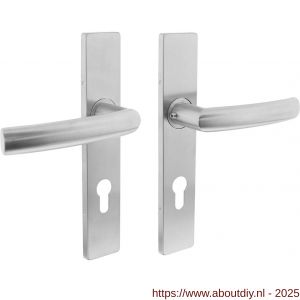 Intersteel Essentials 1327 deurkruk Blok op schild verdekt rechthoekig 219x40 mm met nokken profielcilindergat 72 mm RVS EN 1906/4 - A26005741 - afbeelding 1