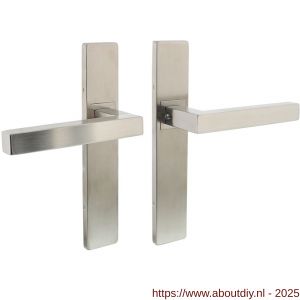 Intersteel Essentials 1337 deurkruk Vierkant op schild verdekt rechthoekig 219x40 mm met nokken blind RVS EN 1906/4 - A26005756 - afbeelding 1