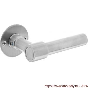 Intersteel 1670 deurkruk gatdeel L recht met rozet diameter 50x2 mm RVS - A26008524 - afbeelding 1