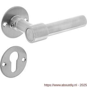 Intersteel 1670 deurkruk L/L recht met rozet diameter 50x2 mm en cilinderrozetten RVS - A26010684 - afbeelding 1