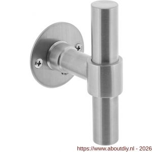 Intersteel 1671 deurkruk gatdeel T recht met rozet diameter 50x2 mm RVS - A26008526 - afbeelding 1